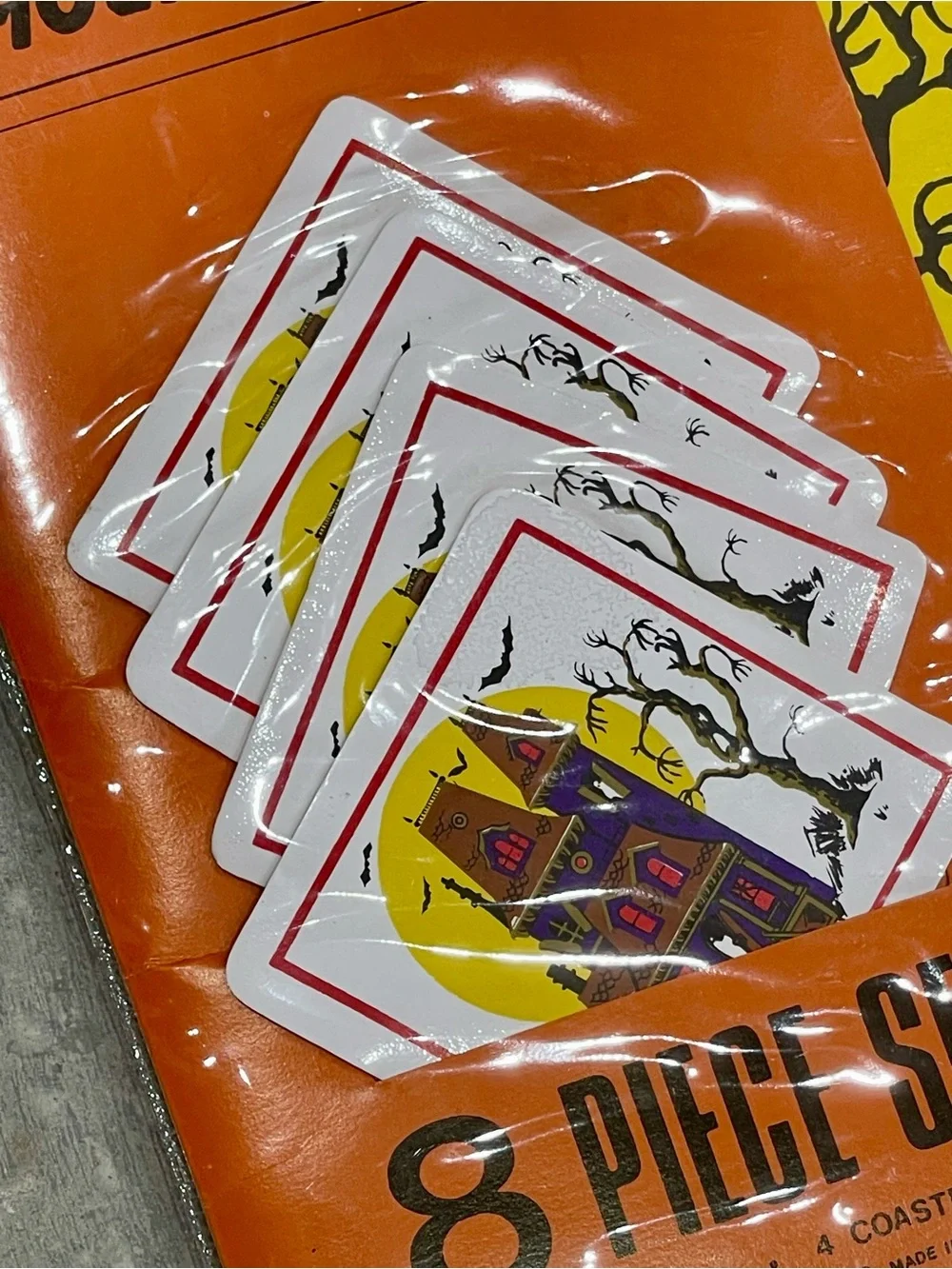 Halloween -Vintage- Placemat and Coaster Set - Ghosts - New In Package - haunted
